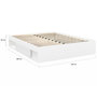 Voir la diapositive 4 : ID MARKET Cadre de lit double SALEM avec rangements et sommier 160 x 200 cm blanc