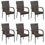 Voir la diapositive 2 : VIDAXL Ensemble a manger de jardin 7 pcs Marron