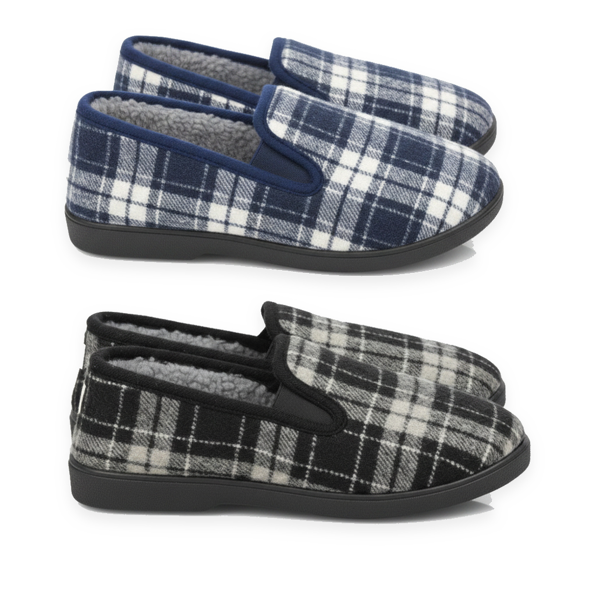 Voir la diapositive 3 : OZABI Ozabi pantoufles charentaises homme pack de 2 paires semelle antidérapante
