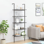 VIDAXL Etagere inclinee a 5 niveaux Noir 64x35x185 cm