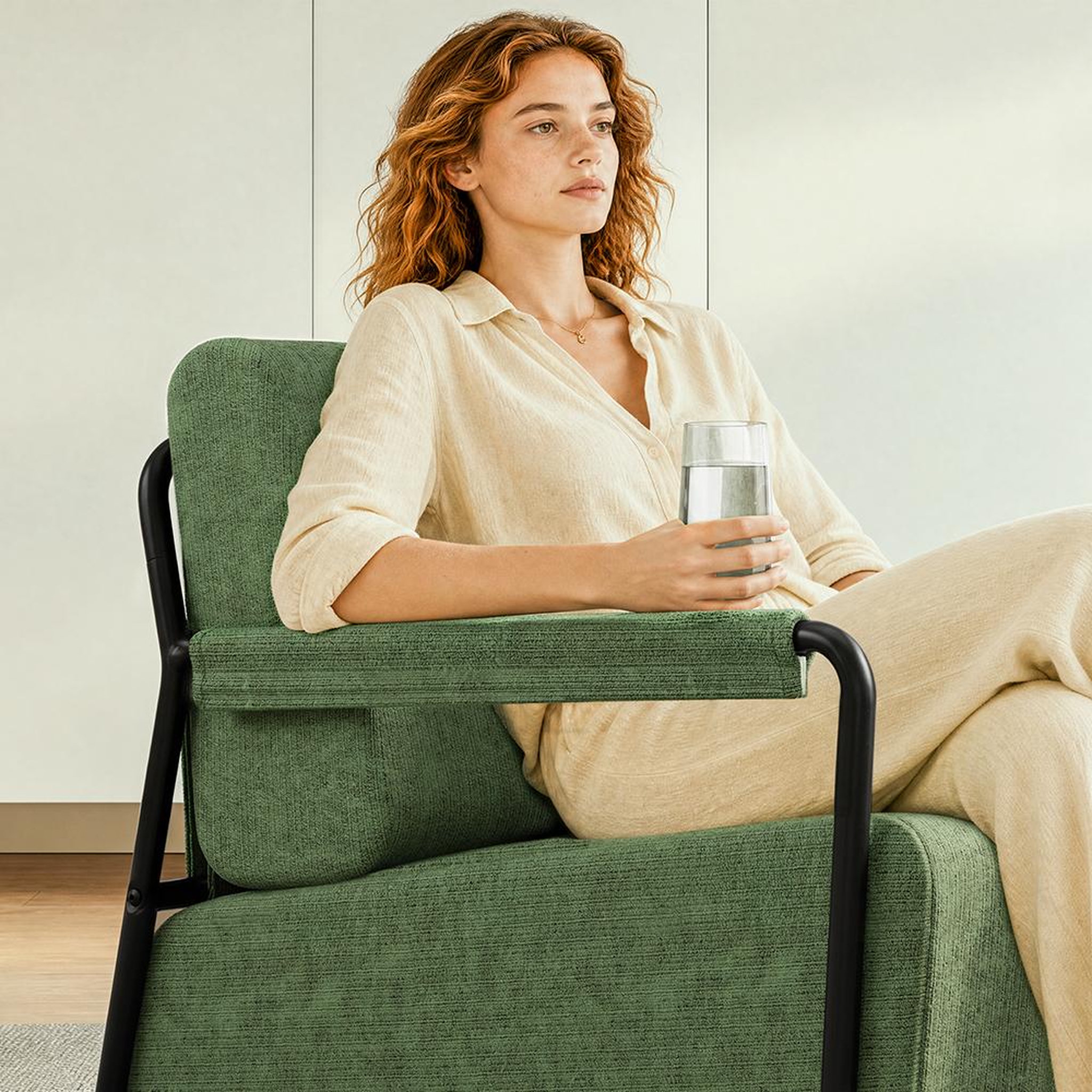 Voir la diapositive 4 : SOBUY Fauteuil relax vert foncé avec repose-pieds 59,5x74x78cm fst99-sy
