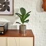 Voir la diapositive 4 : ATMOSPHERA Ficus Artificiel en Pot  Sky  54cm Vert & Argent