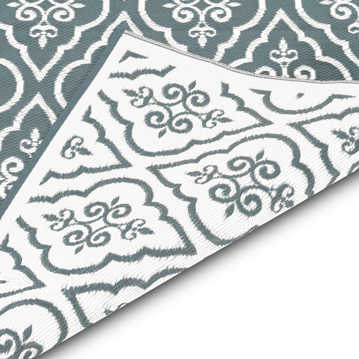 ID MARKET Tapis ext&#xE9;rieur TUNIS gris et blanc 180 x 280 CM