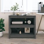 VIDAXL Bibliotheque Gris 80x35x68 cm Bois de pin massif