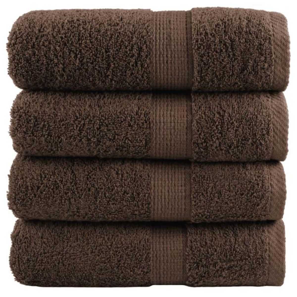 VIDAXL Serviettes de visage de qualité supérieure SOLUND 4 pcs marron