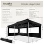 Voir la diapositive 6 : tectake Pavillon de jardin 6 x 3 m avec cadre en aluminium noir