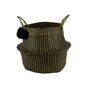Voir la diapositive 2 : The Home Deco Factory Panier tressé Pompons - 44 x H. 43 cm - Noir