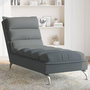 Voir la diapositive 1 : VIDAXL Chaise longue avec coussins gris fonce tissu