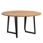 MAISON PAVANE Table ronde 6 personnes en bois d'acacia et métal 140 cm-Moorea