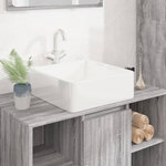 VIDAXL Lavabo blanc 37x37x13 cm ceramique carre