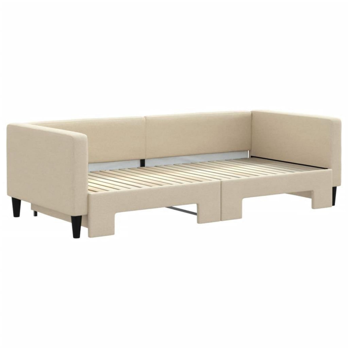 VIDAXL Lit de jour avec gigogne sans matelas creme 90x200 cm