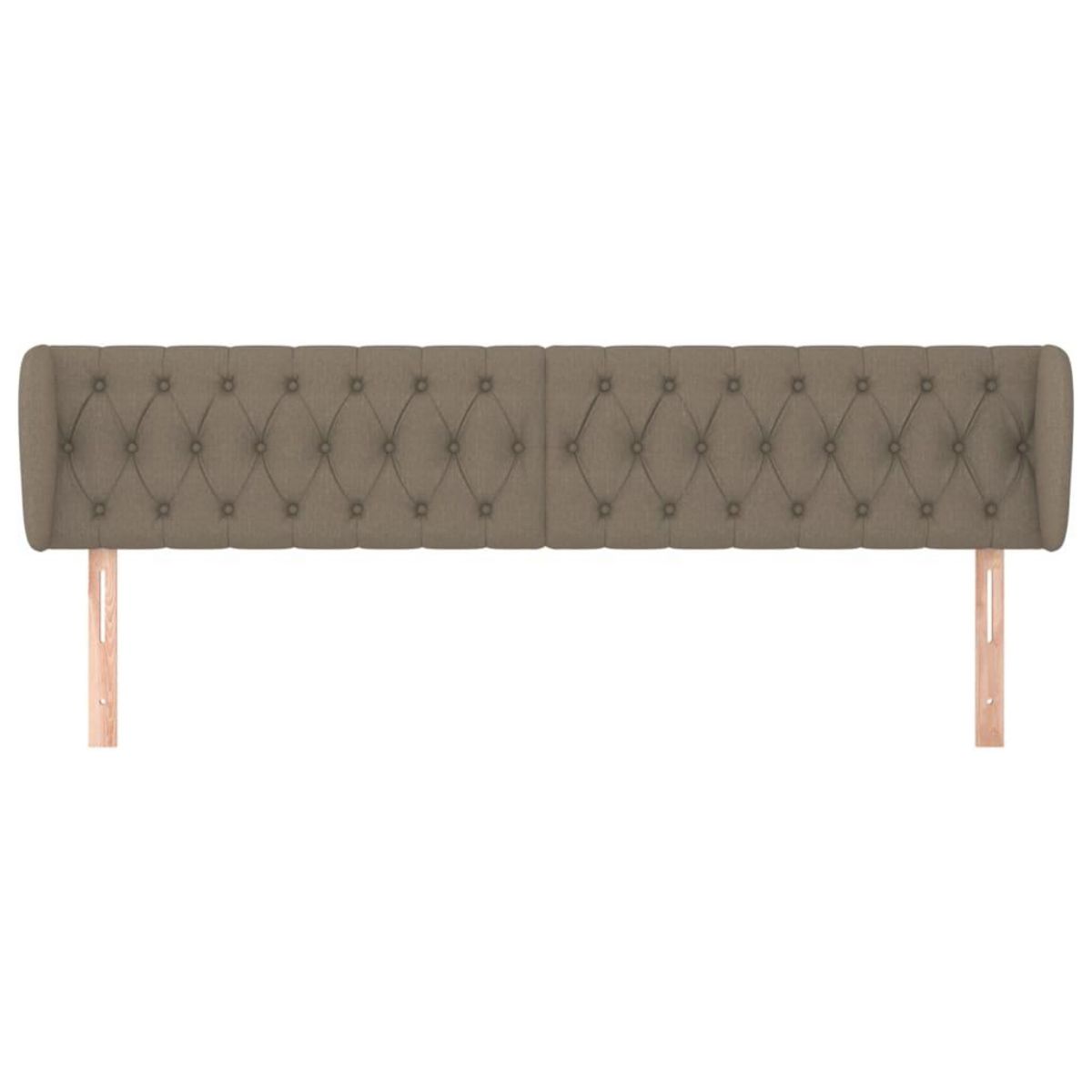 VIDAXL Tete de lit avec oreilles Taupe 203x23x78/88 cm Tissu