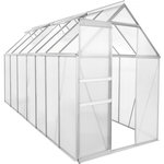 Habitat et Jardin Serre jardin en polycarbonate 430 x 190 x 195 cm  Basilic  - 8,17 m² - Gris