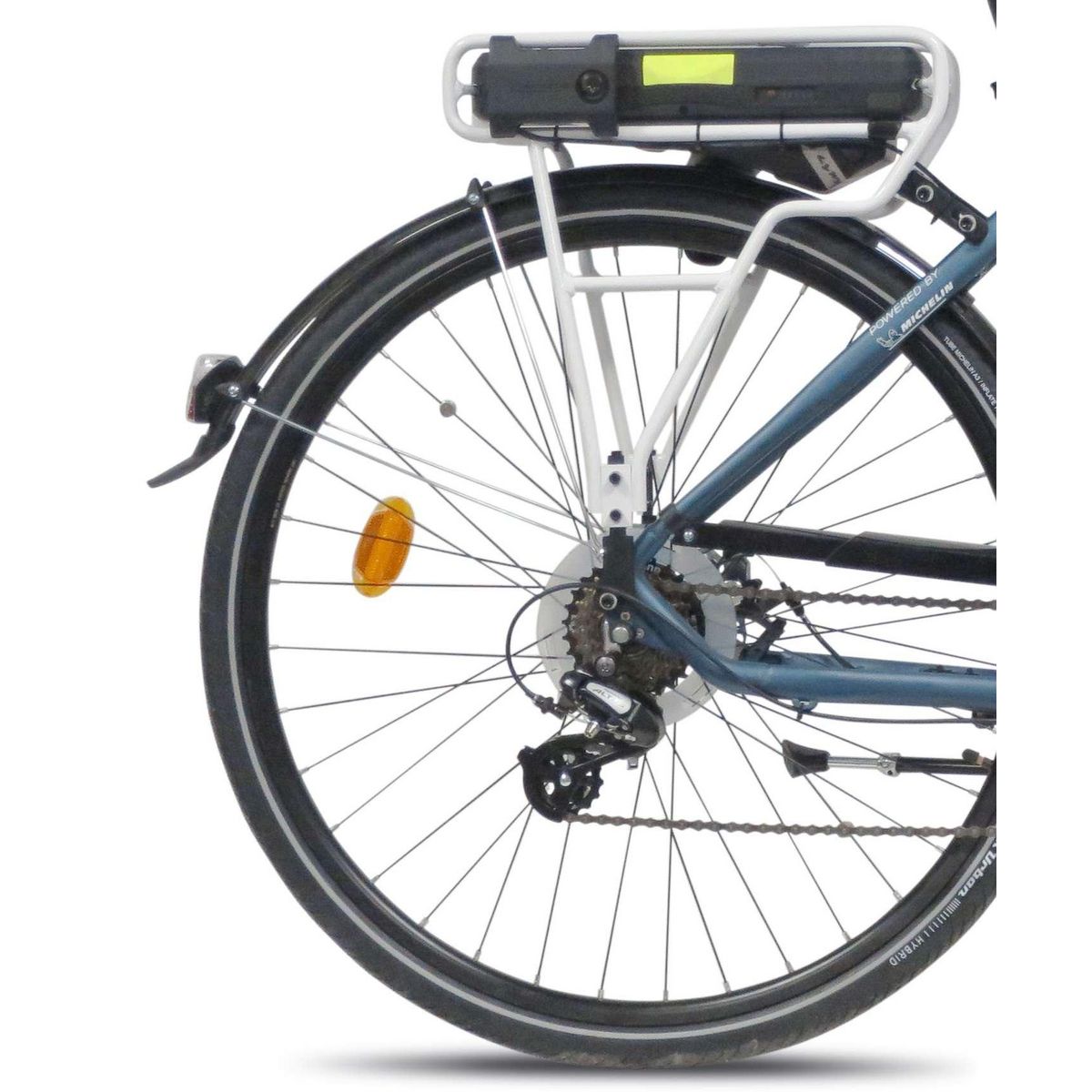 WAYSCRAL Vélo électrique 28'' Rigide   Wayscral  powered by Michelin - Cadre Alu - Systême intégré sous le porte bagage, compact et amovible en quelques secondes - Batterie 36V Li-ion 7 Ah 252 wh - Shimano - Autonomie 45 Kms maximum