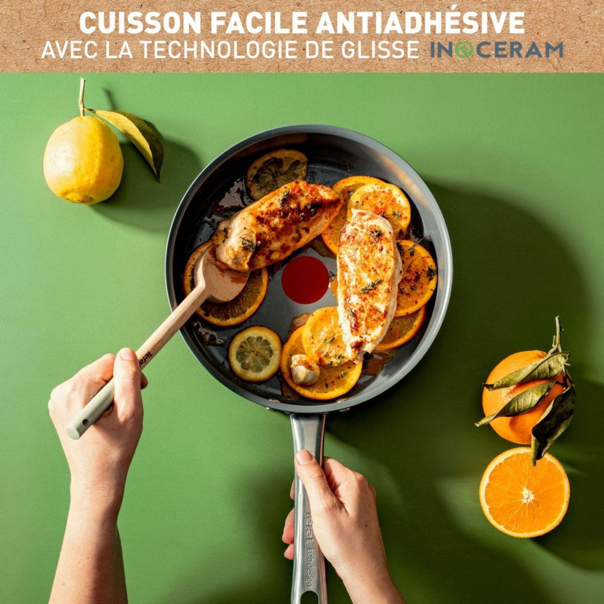 TEFAL Sauteuse Manche fixe Renew+ 24cm avec couvercle