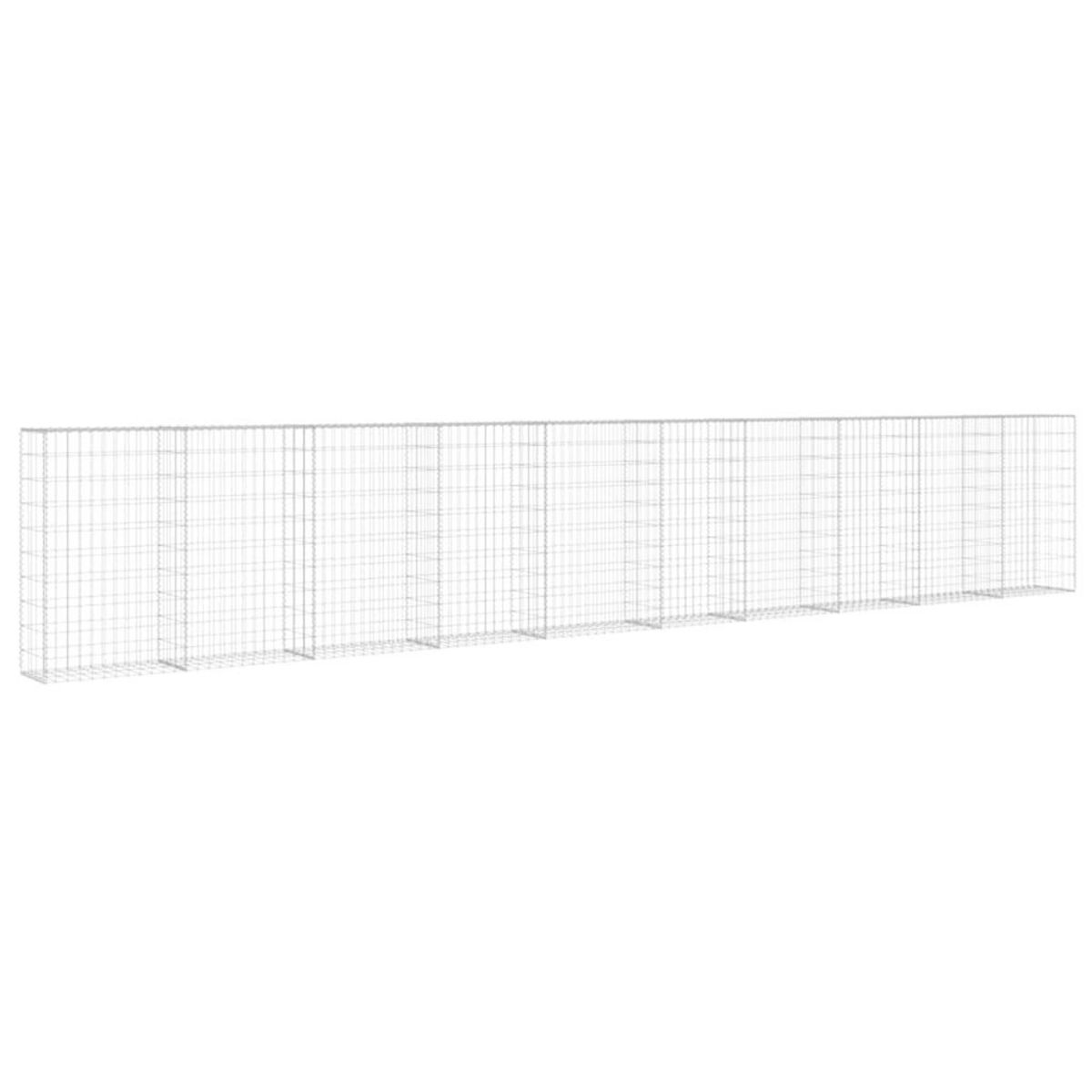 VIDAXL Mur a gabion avec couvercles Acier galvanise 600x30x100 cm