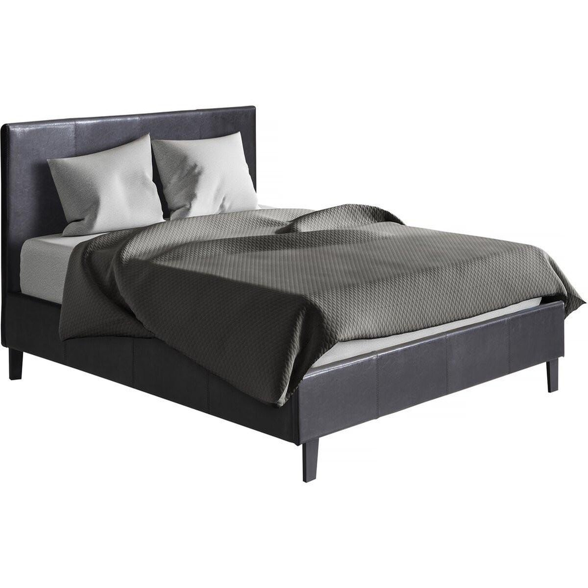 Habitat et Jardin Lit  lina  - 140 x 190 cm - noir