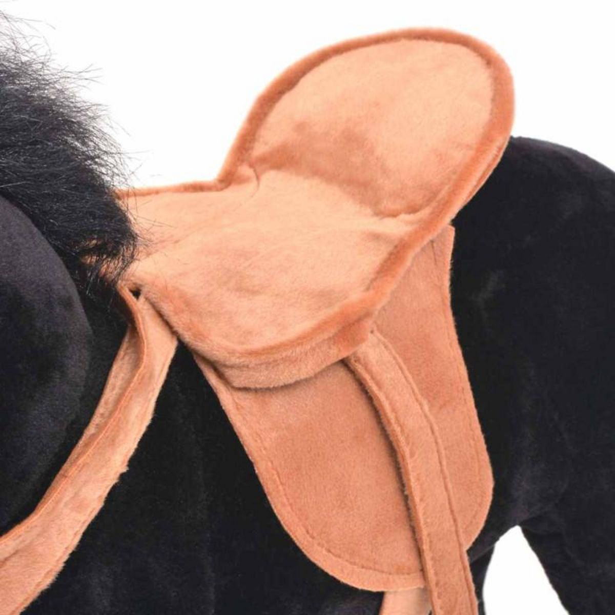 VIDAXL Jouet en peluche Cheval Noir