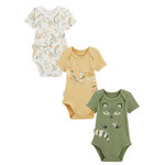 Petit Béguin Lot de 3 bodies bébé manches courtes Gabin. Coloris disponibles : Vert