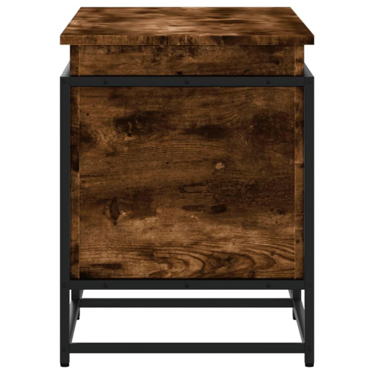 VIDAXL Boîte de rangement avec couvercle chene fume bois d'ingenierie