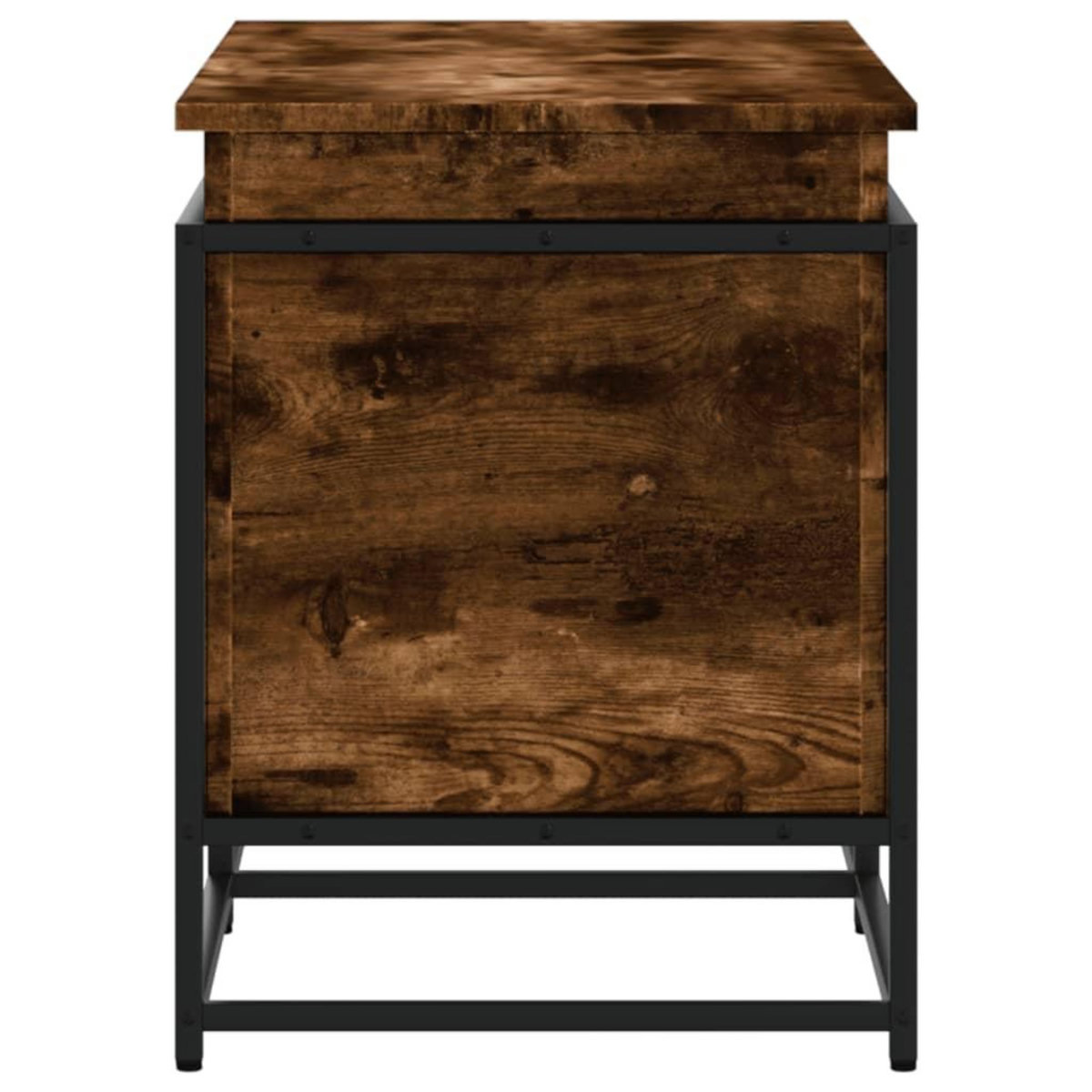 VIDAXL Boîte de rangement avec couvercle chene fume bois d'ingenierie