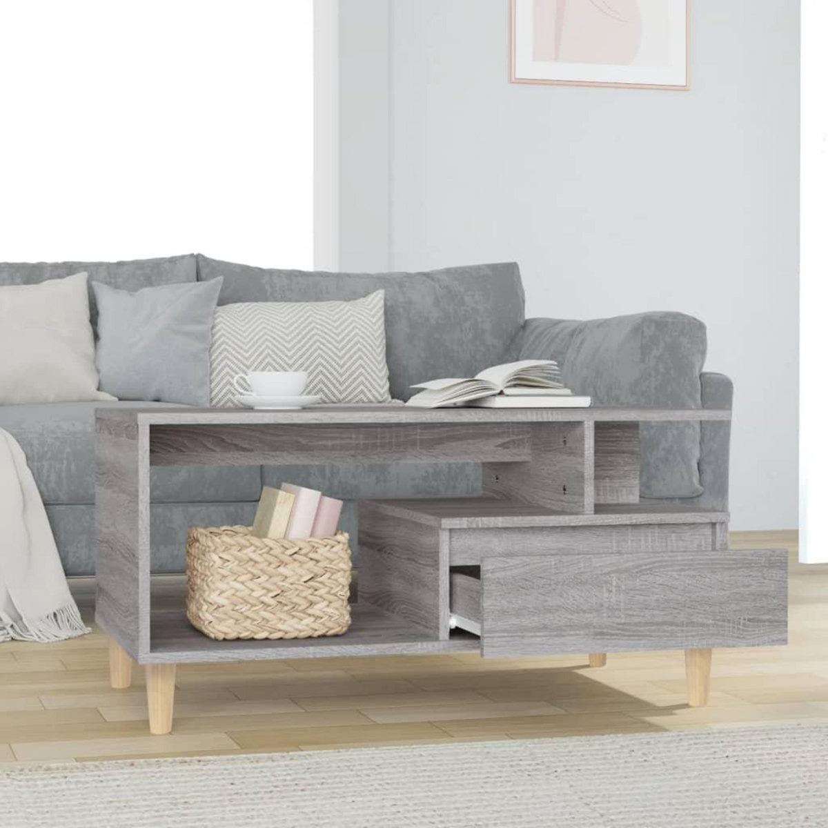 VIDAXL Table basse Sonoma gris 90x49x45 cm Bois d'ingenierie