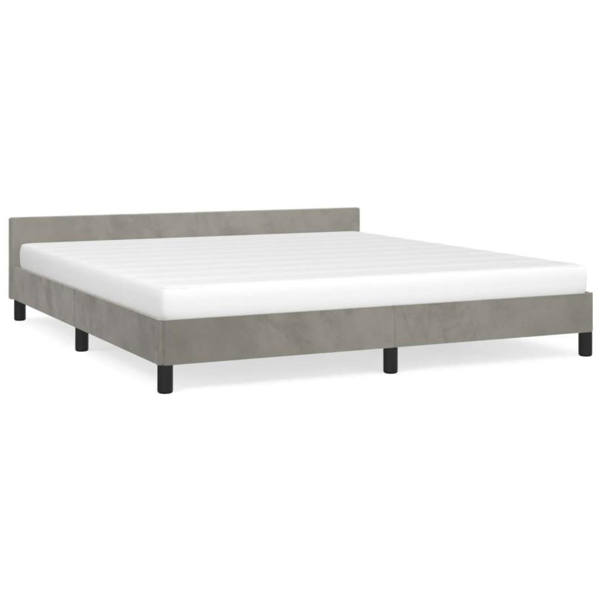 VIDAXL Cadre de lit sans matelas gris clair 160x200 cm velours