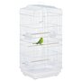PAWHUT Cage à oiseaux volière avec mangeoires perchoirs plateau amovible 2 portes dim. 46,5L x 35,5l x 92H cm métal blanc