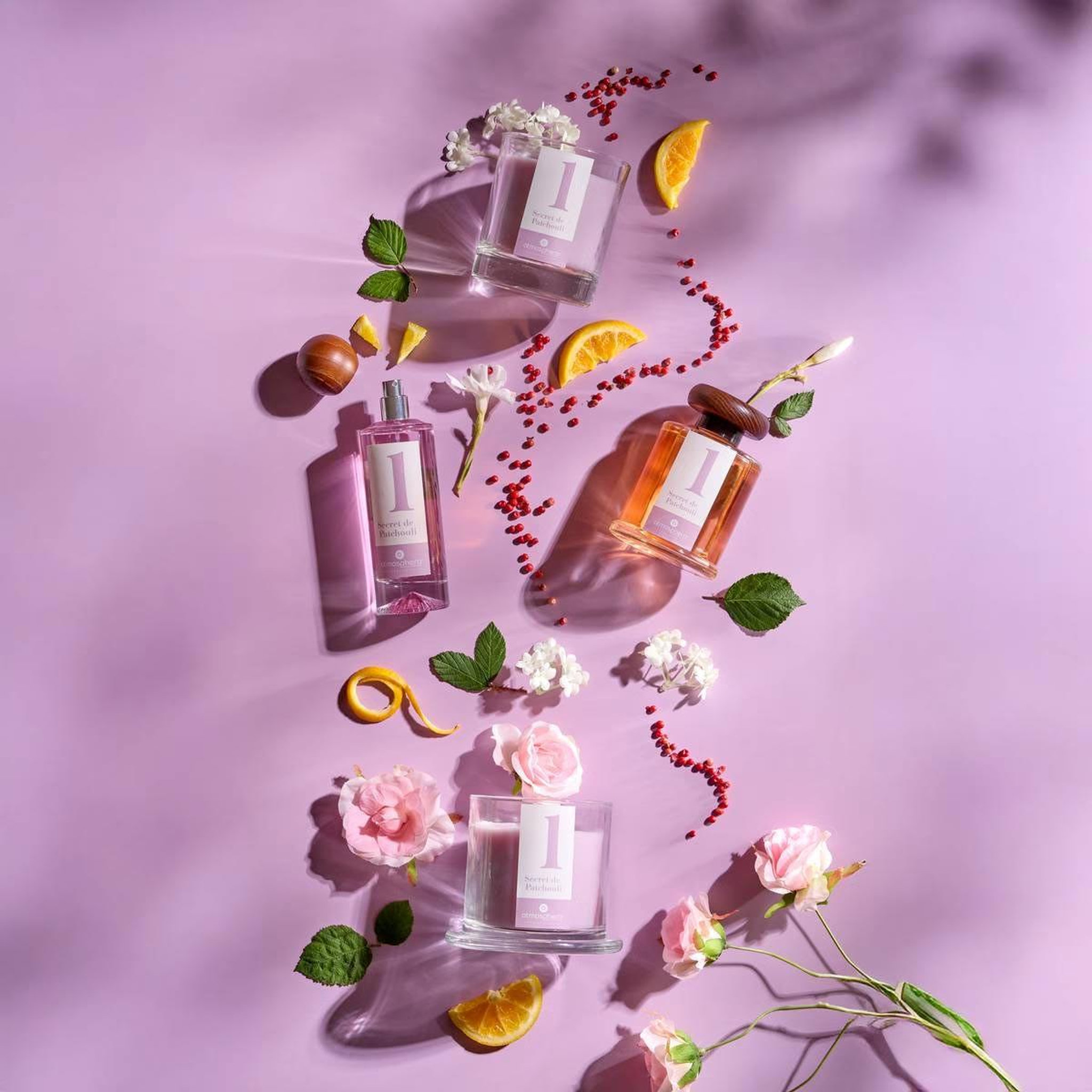 Voir la diapositive 3 : ATMOSPHERA Bougie parfumée en verre  numia  180g secret de patchouli
