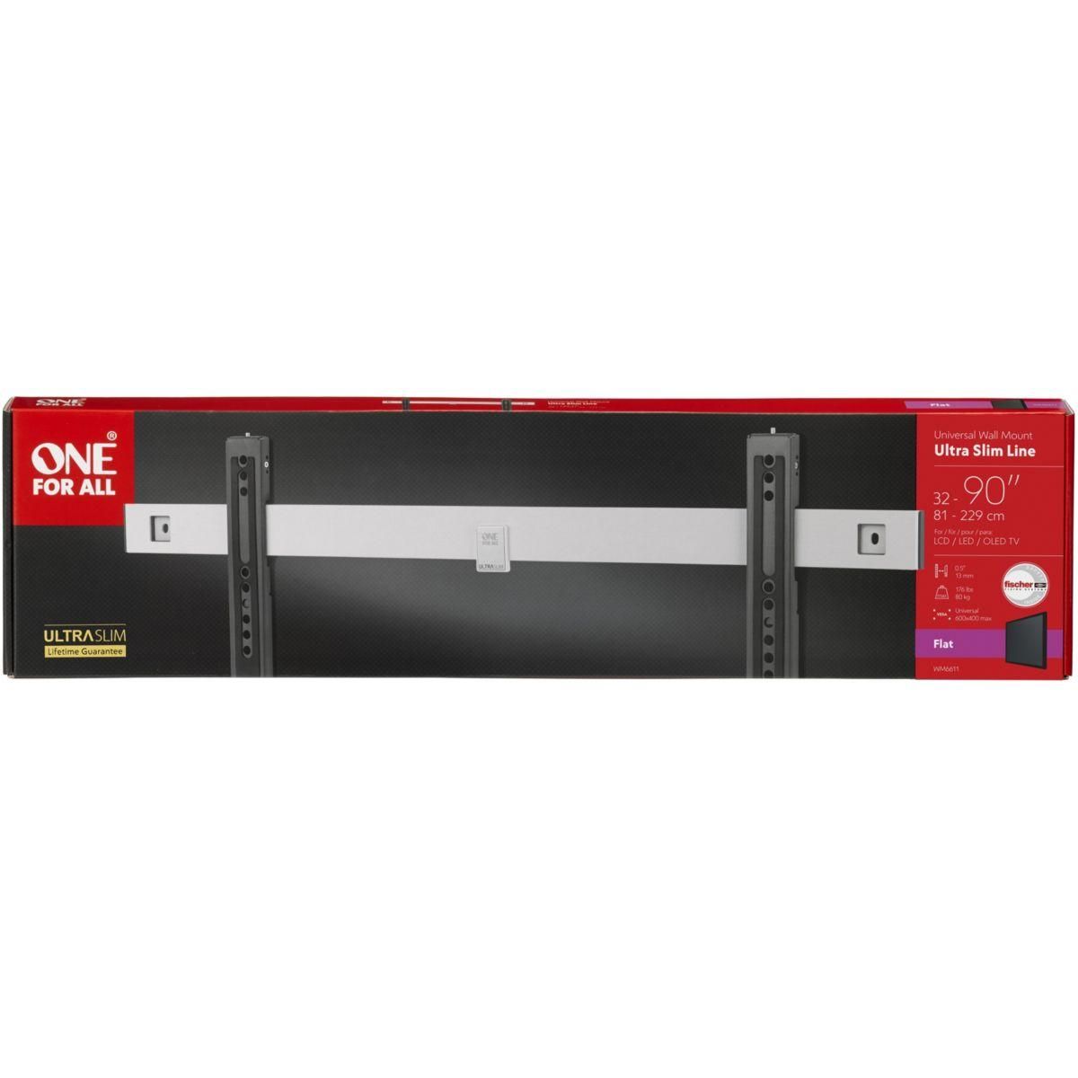 One For All Support mural TV Fixe Slim pour TV de 32 à 90'' WM6611