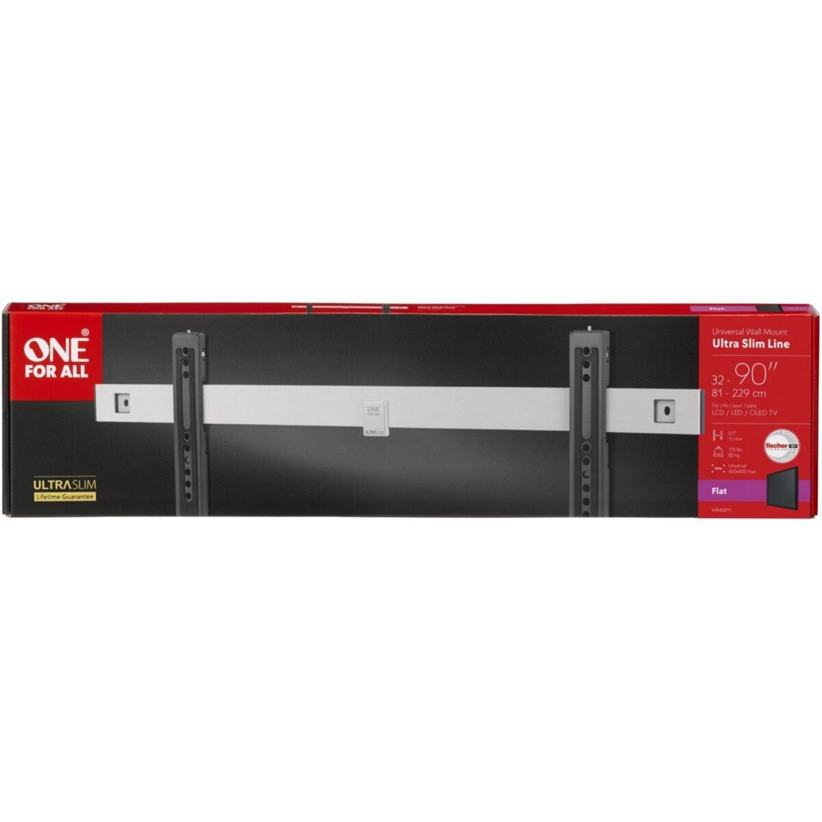 One For All Support mural TV Fixe Slim pour TV de 32 à 90'' WM6611