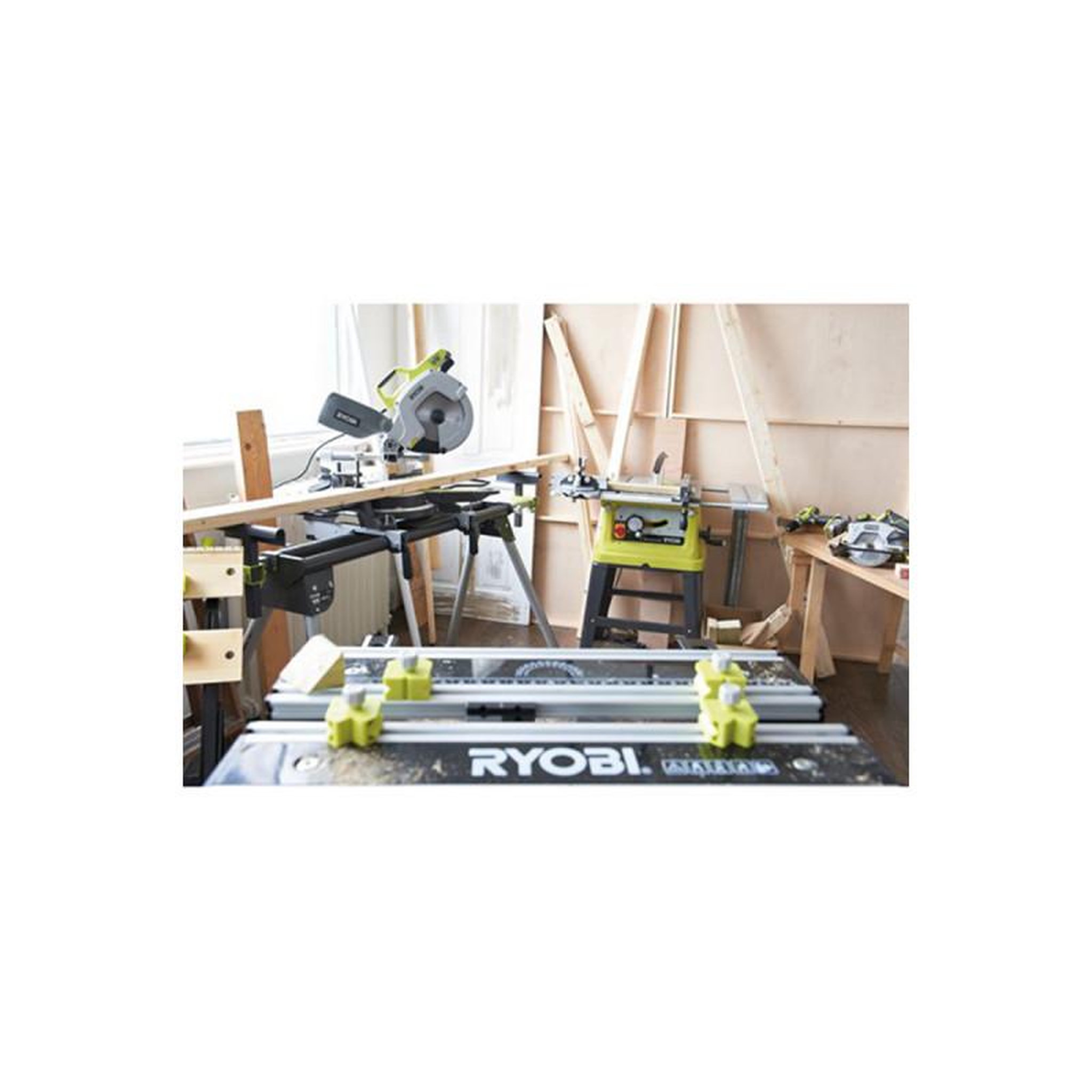 Voir la diapositive 3 : Ryobi Scie à coupe d'onglets radiale électrique RYOBI 1500W 216mm EMS216L