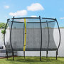 Voir la diapositive 2 : HOMCOM Trampoline de jardin Ø305 cm - couvre-ressort, filet de sécurité porte zippée verrouillable inclus - acier noir