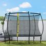 Voir la diapositive 2 : HOMCOM Trampoline de jardin Ø305 cm - couvre-ressort, filet de sécurité porte zippée verrouillable inclus - acier noir