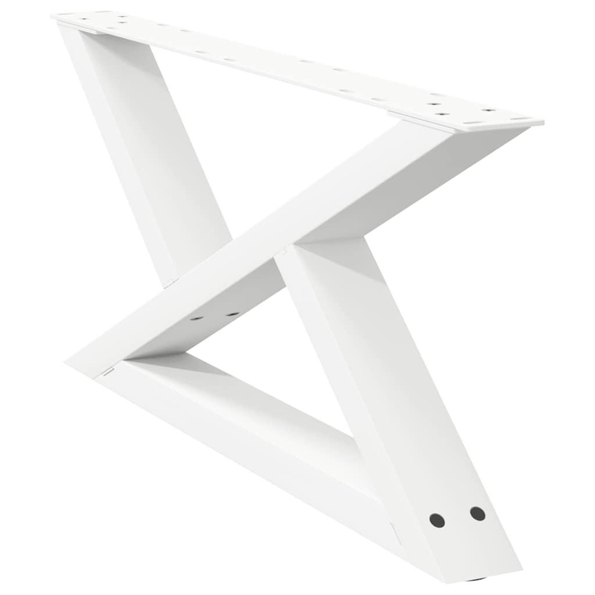 Voir la diapositive 4 : VIDAXL Pieds de table basse 2 pcs blanc 70x(30-31,3) cm acier