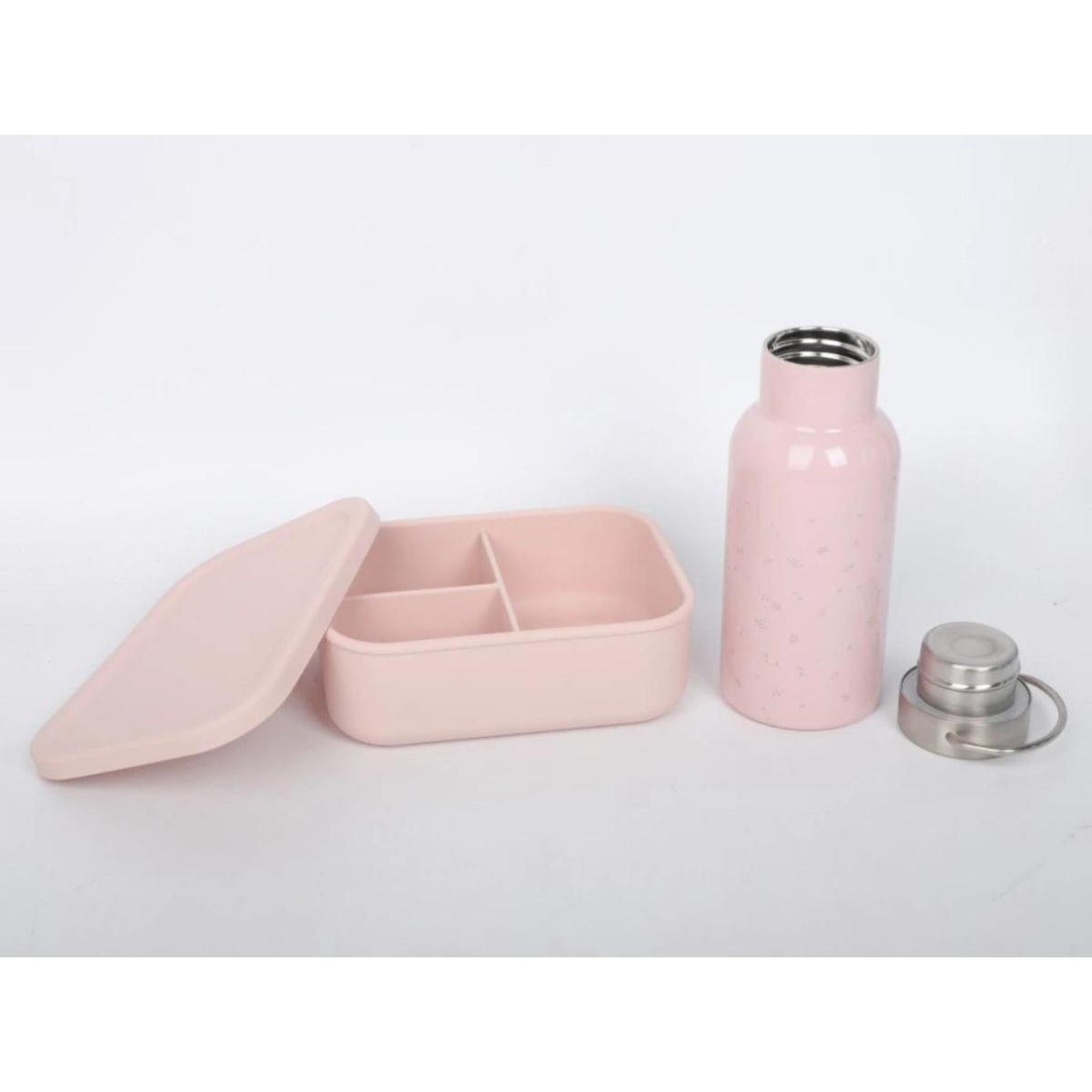 Voir la diapositive 3 : ELINELI Set goûter enfant (bouteille+boîte) - rose