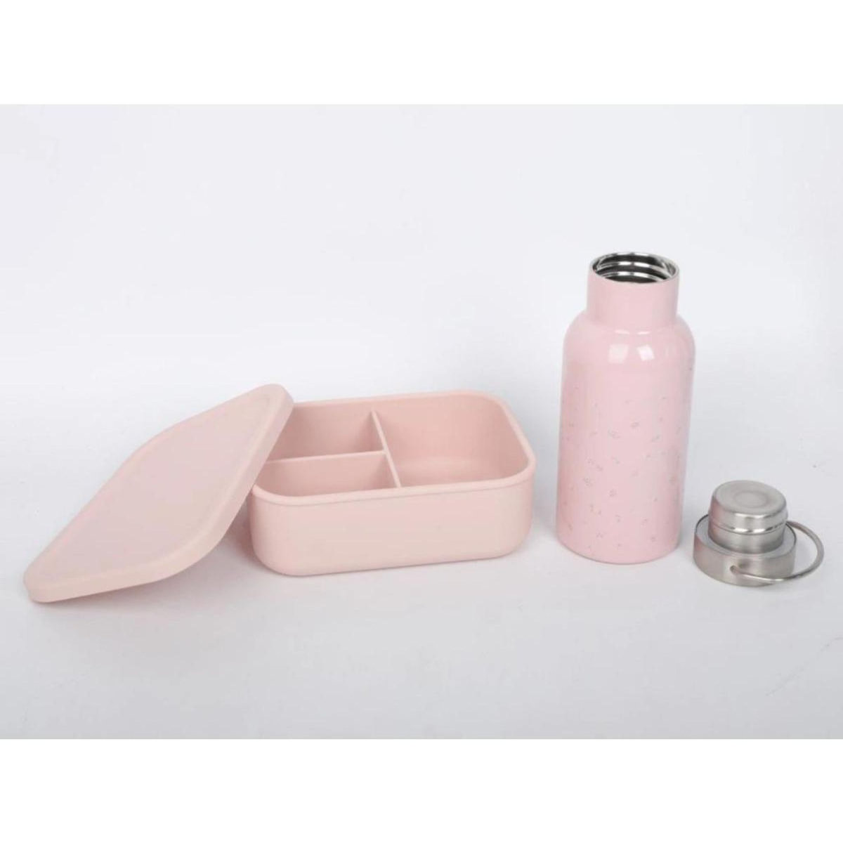 ELINELI Set goûter enfant (bouteille+boîte) - rose