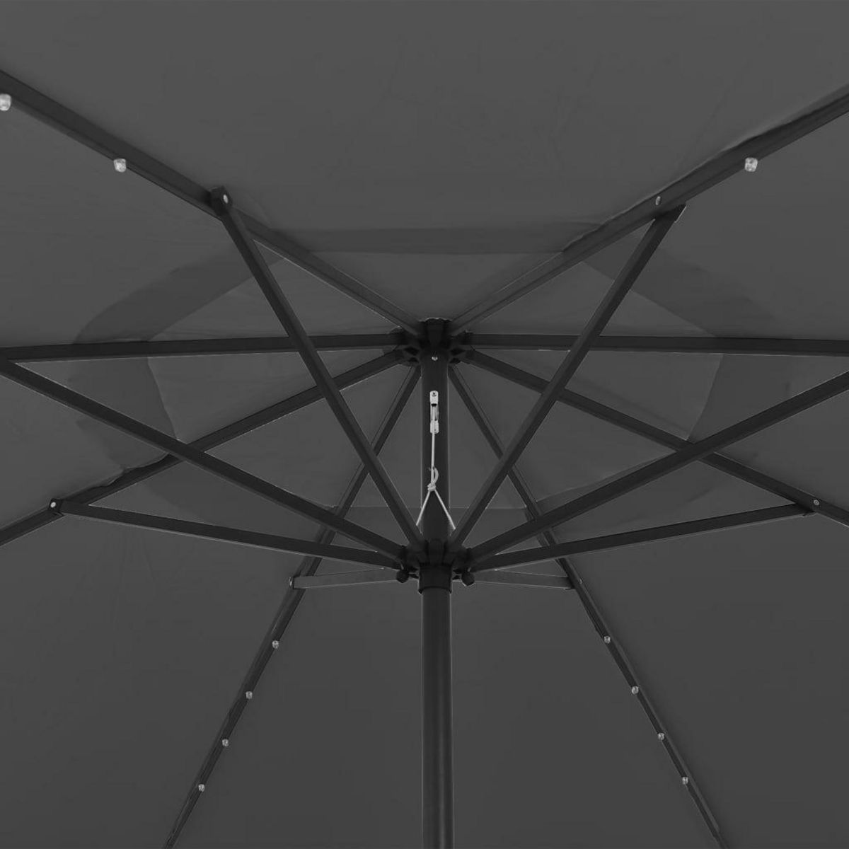 VIDAXL Parasol de jardin avec lumieres LED et mat en metal anthracite