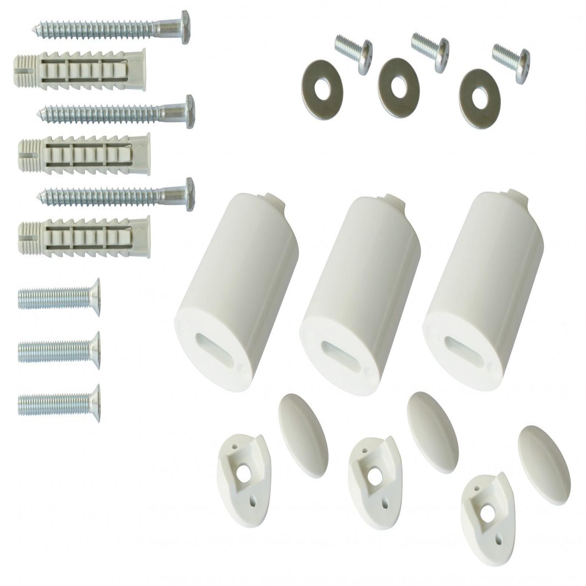 CENTRALE BRICO Barre porte-serviettes et fixations Bfixssblc blanc