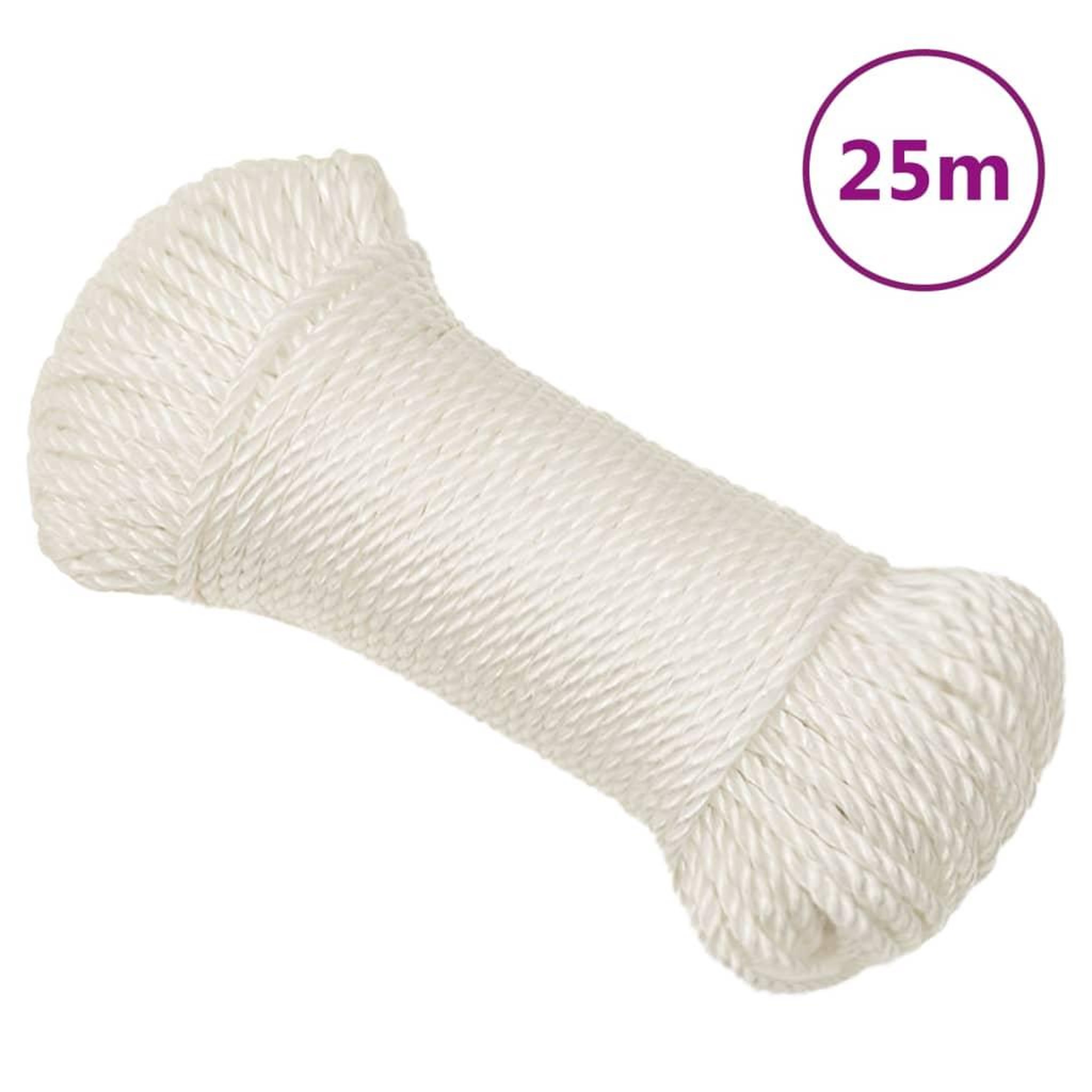 Voir la diapositive 1 : VIDAXL Corde de travail Blanc 6 mm 25 m polypropylene