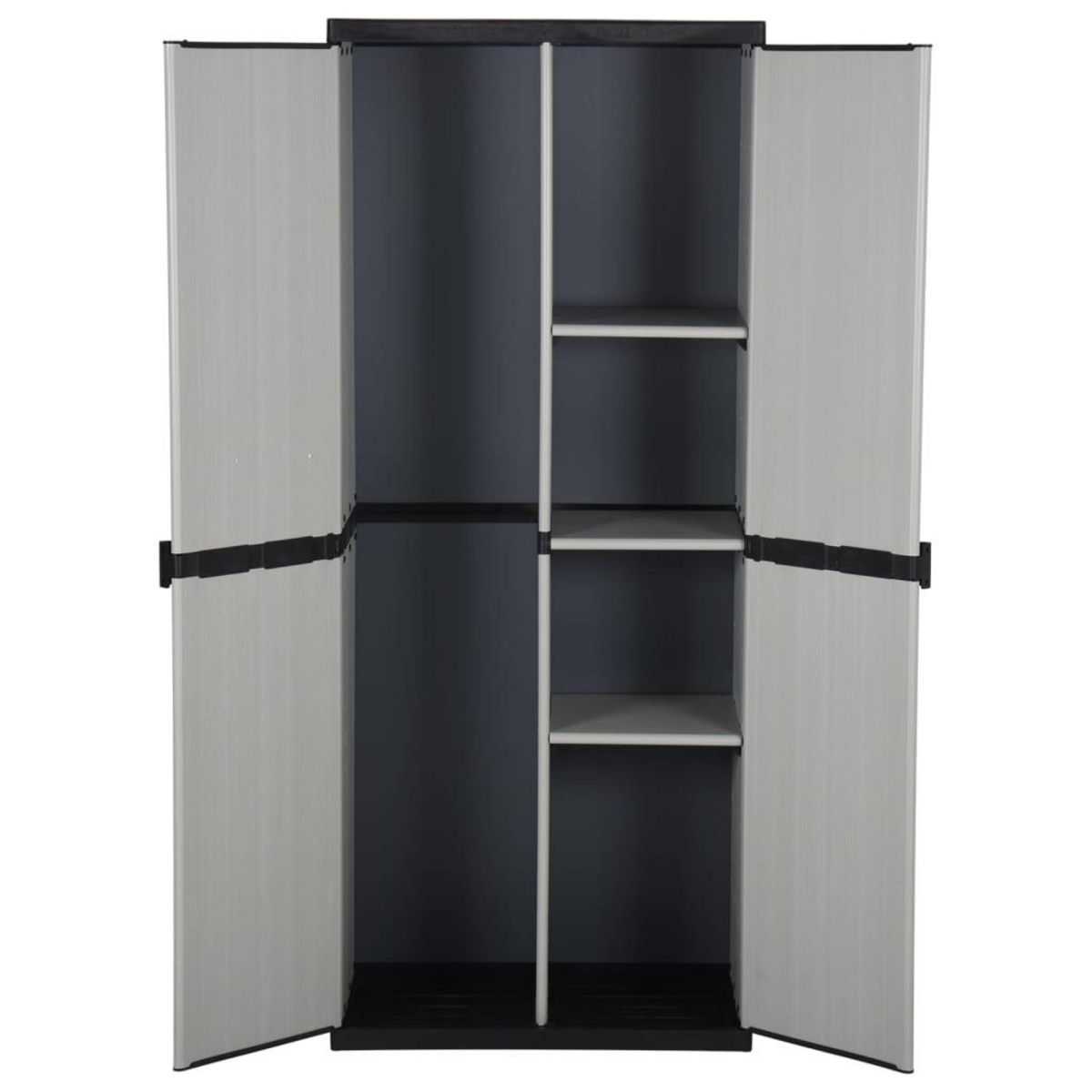 VIDAXL Armoire de rangement de jardin 3 etageres Gris/noir 68x40x168cm