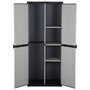Voir la diapositive 3 : VIDAXL Armoire de rangement de jardin 3 etageres Gris/noir 68x40x168cm