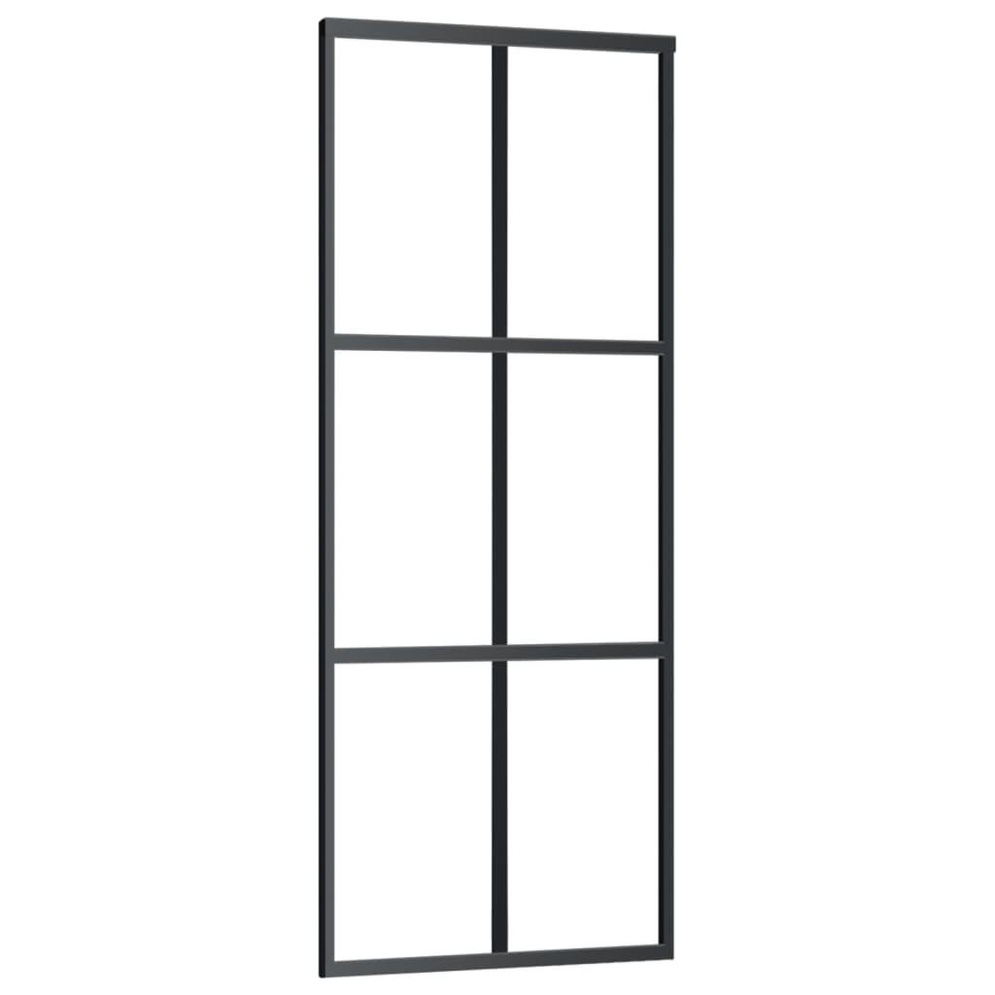 Voir la diapositive 3 : VIDAXL Porte coulissante et quincaillerie Verre ESG/Aluminium 76x205cm
