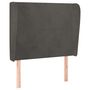 Voir la diapositive 2 : VIDAXL Tete de lit avec oreilles Gris fonce 103x23x118/128 cm Velours