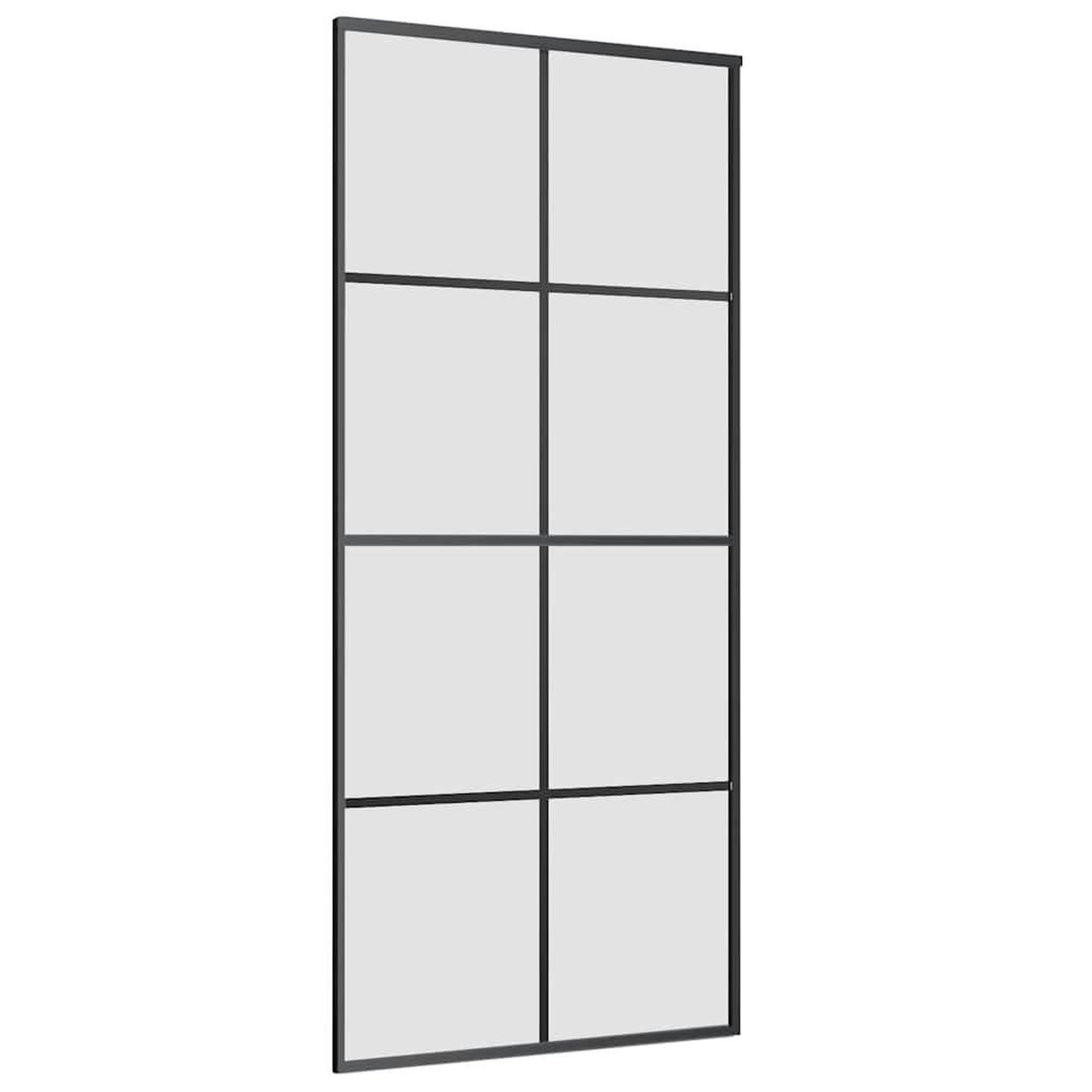 Voir la diapositive 5 : VIDAXL Porte coulissante kit de quincaillerie noir 90x205 cm verre ESG