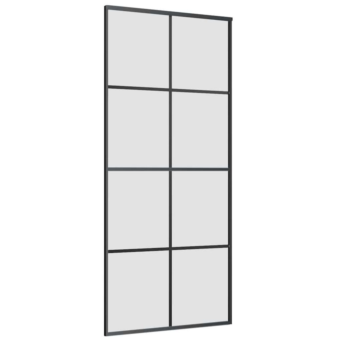 VIDAXL Porte coulissante kit de quincaillerie noir 90x205 cm verre ESG