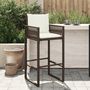 Voir la diapositive 1 : VIDAXL Tabourets de bar jardin coussins lot de 2 marron resine tressee