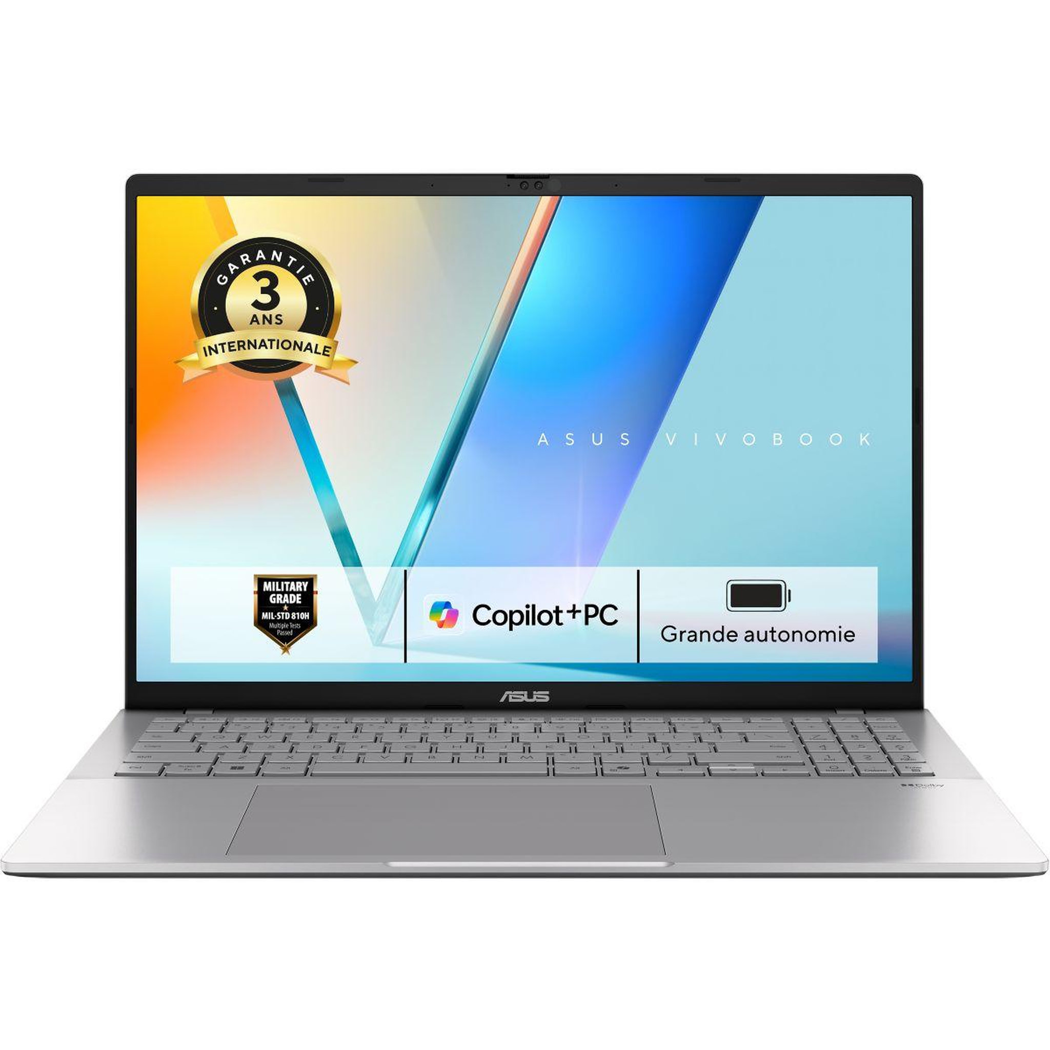 Voir la diapositive 1 : ASUS Ordinateur portable Vivobook S16 Copilot+ PC S3607QASH080W
