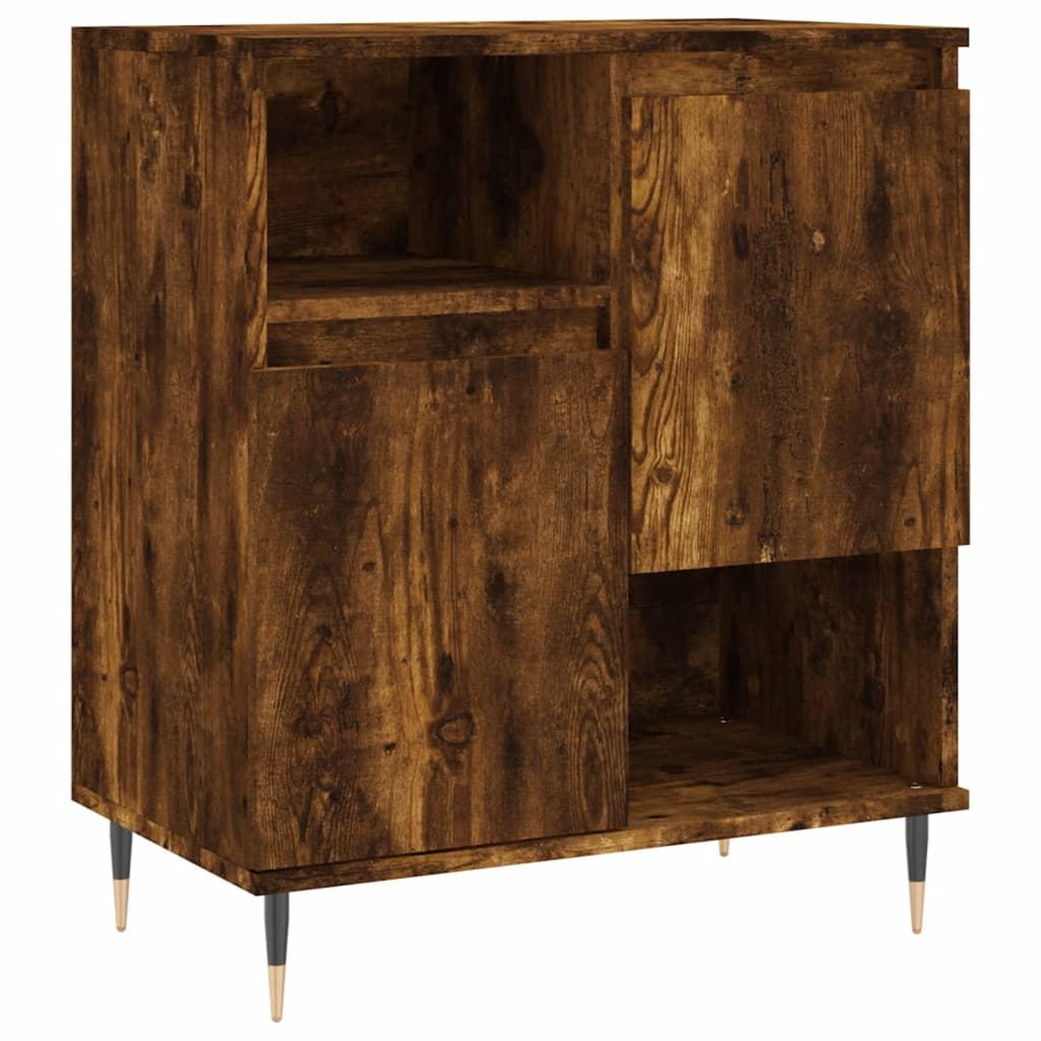 Voir la diapositive 2 : VIDAXL Buffet Chene fume 60x35x70 cm Bois d'ingenierie