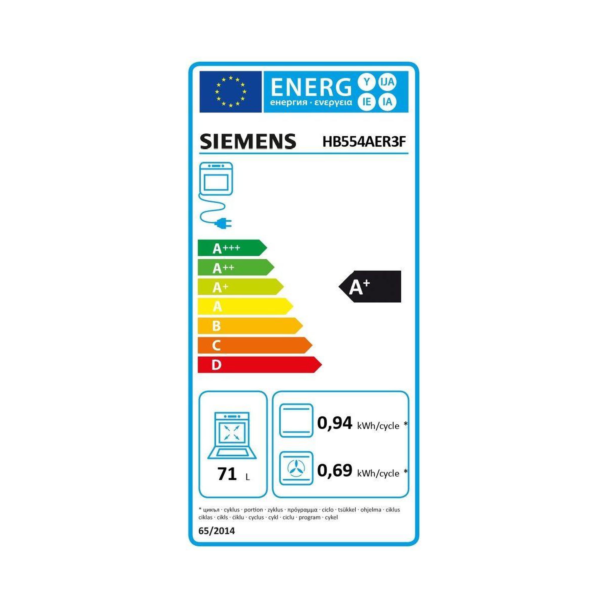 Voir la diapositive 6 : Siemens Four encastrable hb554aer3f iq300 - catalyse ecoclean, chaleur tournante 3d, rails télescopiques